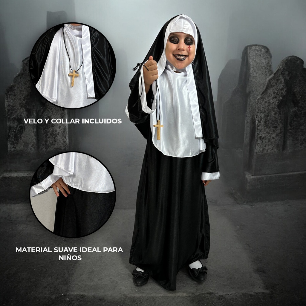 Disfraz De Monja Para Niña Para Halloween