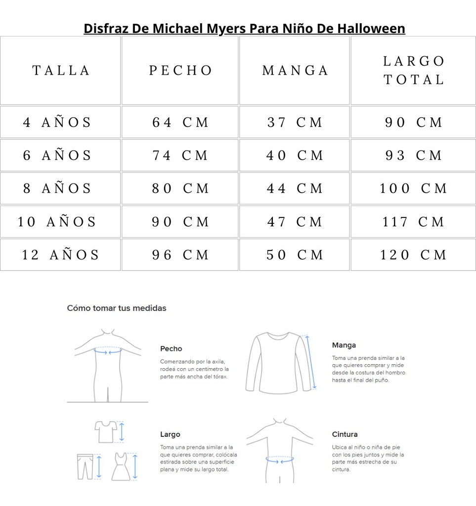 Disfraz De Michael Myers Para Niño De Halloween