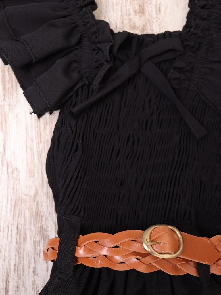 VESTIDO LISO CON MOÑO 