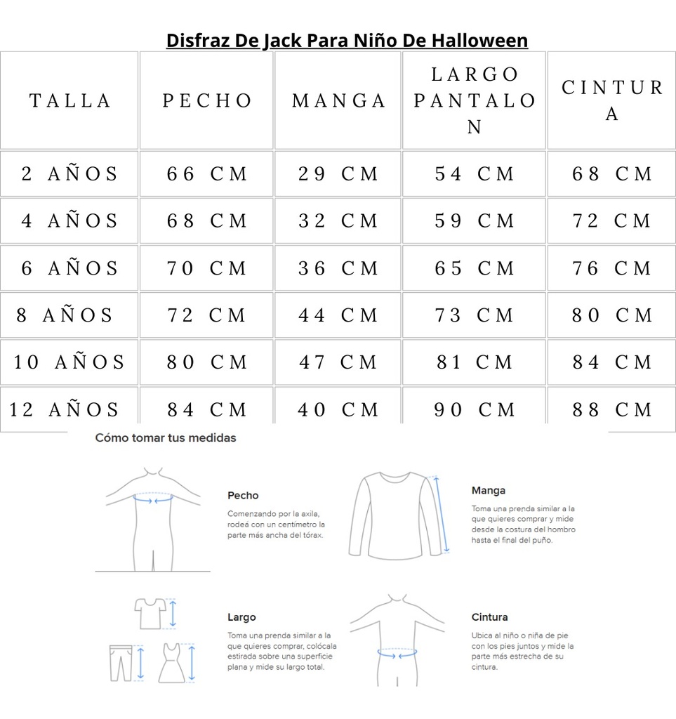Disfraz De Jack Para Niño De Halloween