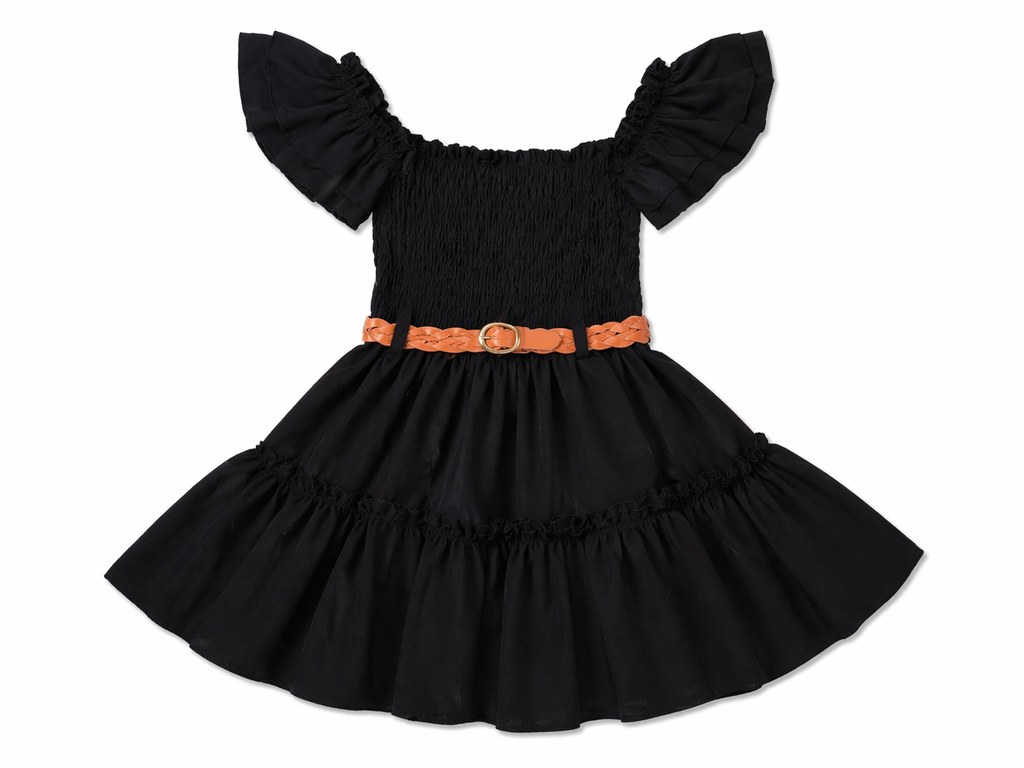 VESTIDO LISO CON MOÑO 