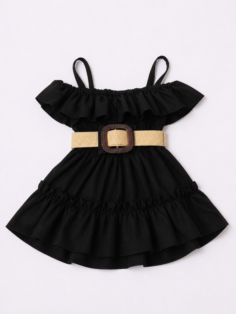 VESTIDO LISO CON TIRANTES 
