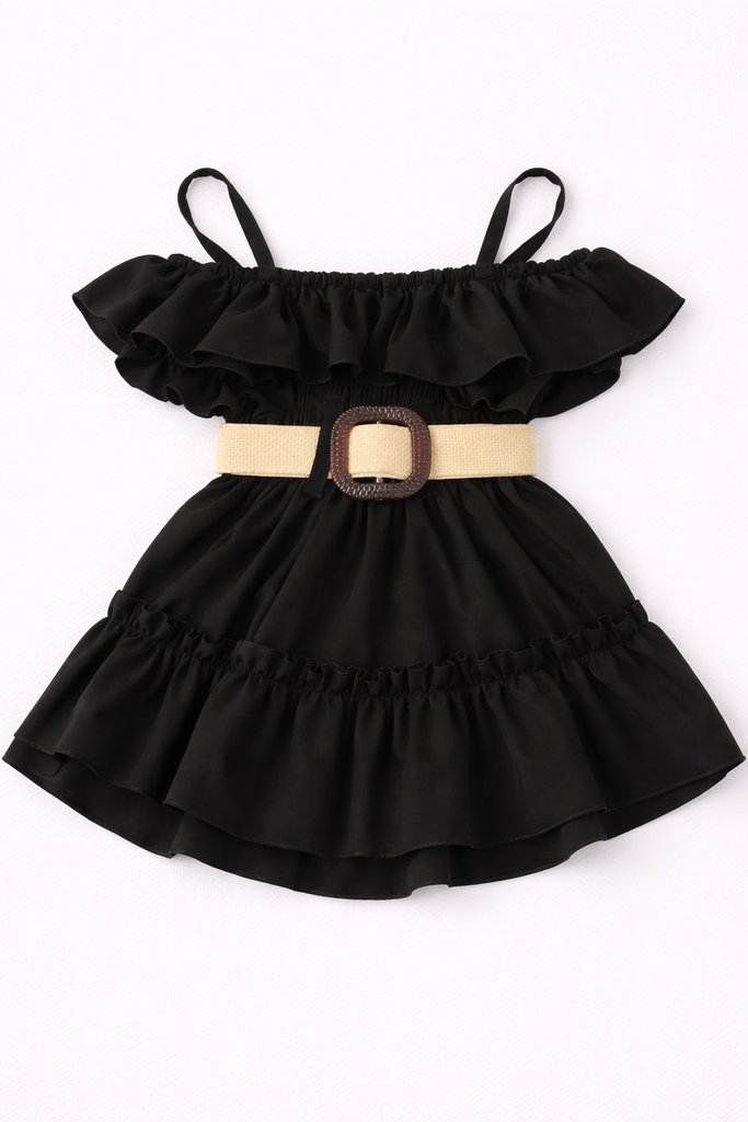 VESTIDO LISO CON TIRANTES 