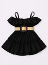 VESTIDO LISO CON TIRANTES 