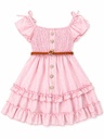 VESTIDO PIEDRAS CON BOTONES 