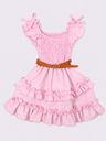 VESTIDO PIEDRITA CON MOÑO