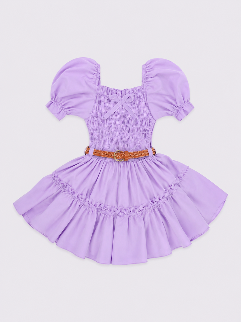 VESTIDO LISO CON MOÑO 