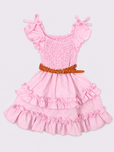 VESTIDO PIEDRITA CON MOÑO