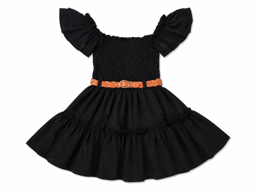 VESTIDO LISO CON MOÑO 