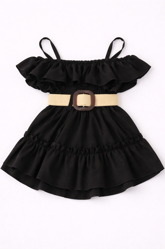 VESTIDO LISO CON TIRANTES 