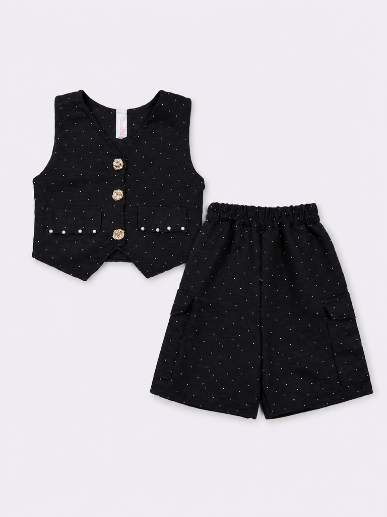 CONJUNTO CHALECO PEDRERIA 