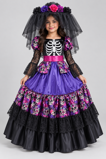 VESTIDO CATRINA HUESOS